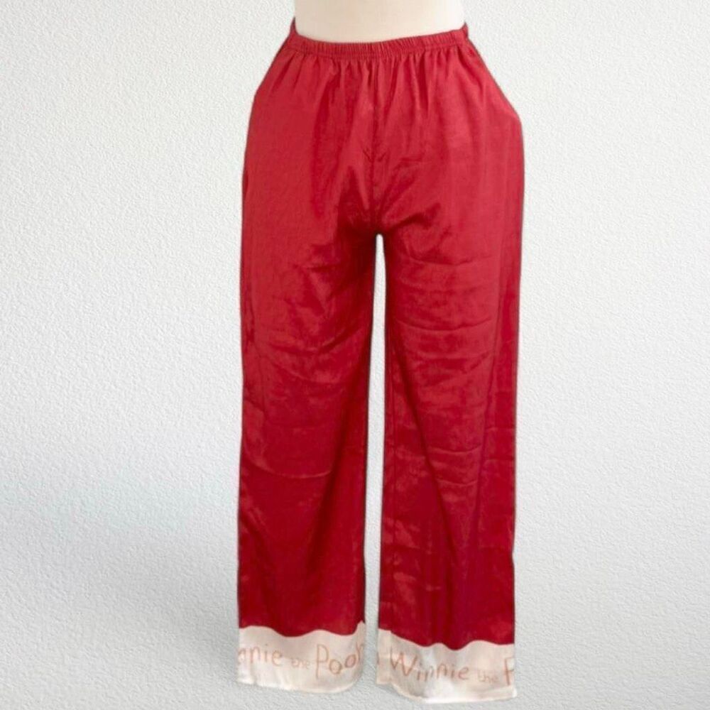 Winnie The Pooh Vintage Satin Pajama Pants High Waisted Coquette Lingerie Small